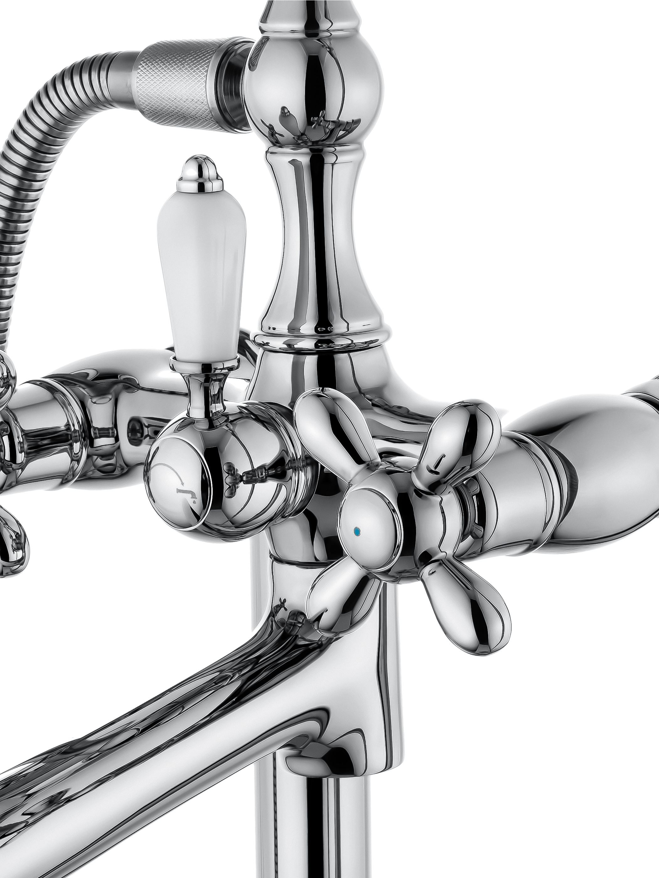 Смеситель для ванны напольного монтажа WONZON & WOGHAND RETRO, Хром (WW-88649020-CR) - Gidratop.ru изображение