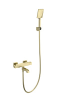 Смеситель для ванны с душем и термостатом WONZON & WOGHAND STAY 3, Брашированное золото (WW-B2026-A1-BG) - Gidratop.ru изображение