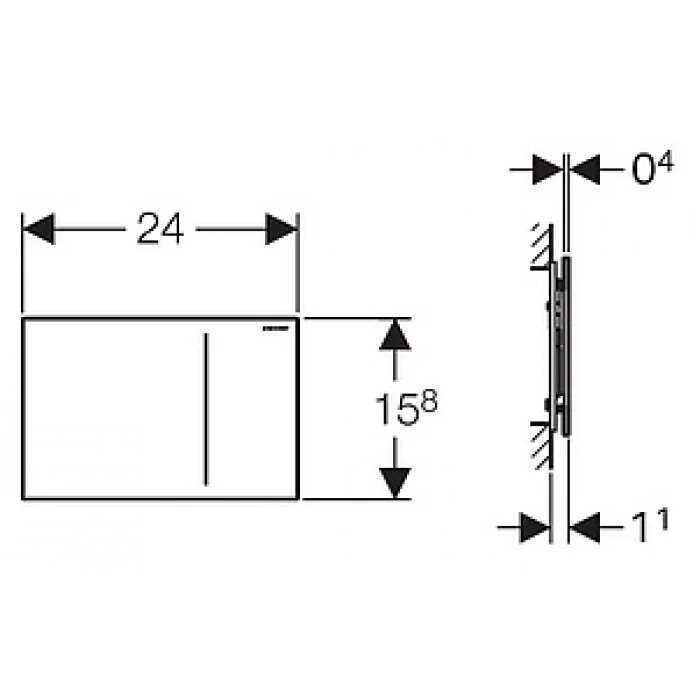 Клавиша Geberit Sigma Type 70 115.625.SJ.1, двойной смыв, стекло/алюминий, цвет черный - Gidratop.ru изображение