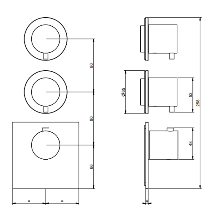 GESSI 316 встраиваемый термостатический смеситель на 2 источника, резьба 3/4 (внешние части), цвет: Black XL - Gidratop.ru изображение