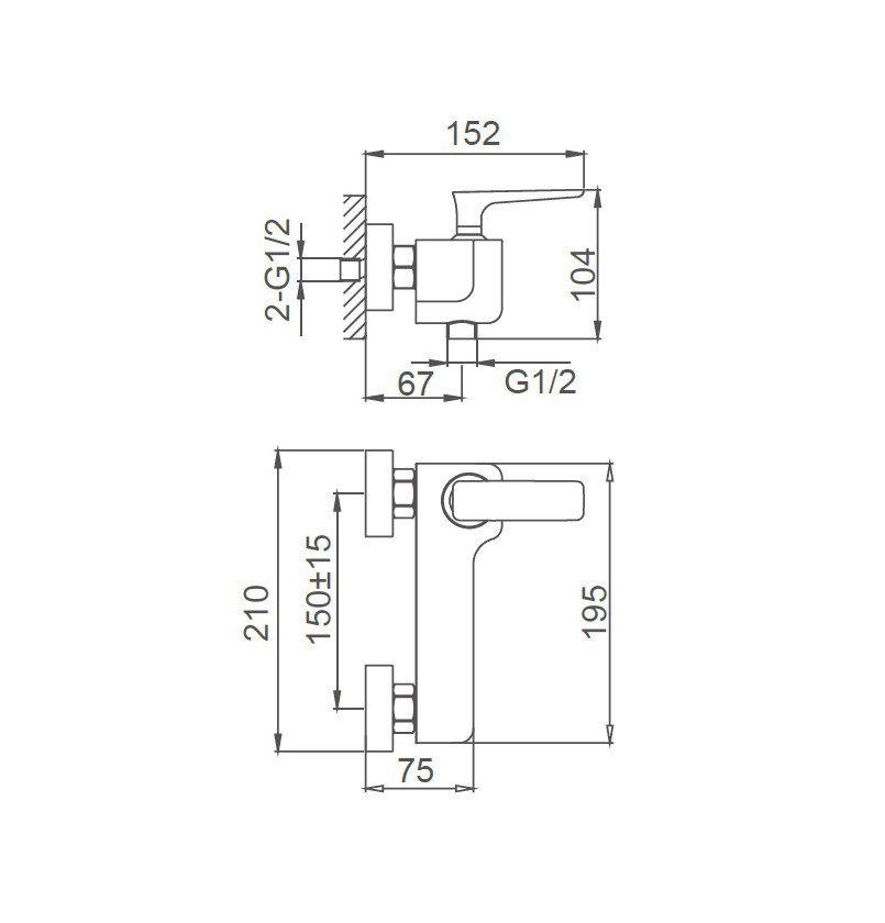 Смеситель для душа WONZON & WOGHAND SHARK, Хром (WW-484101-CR) - Gidratop.ru изображение