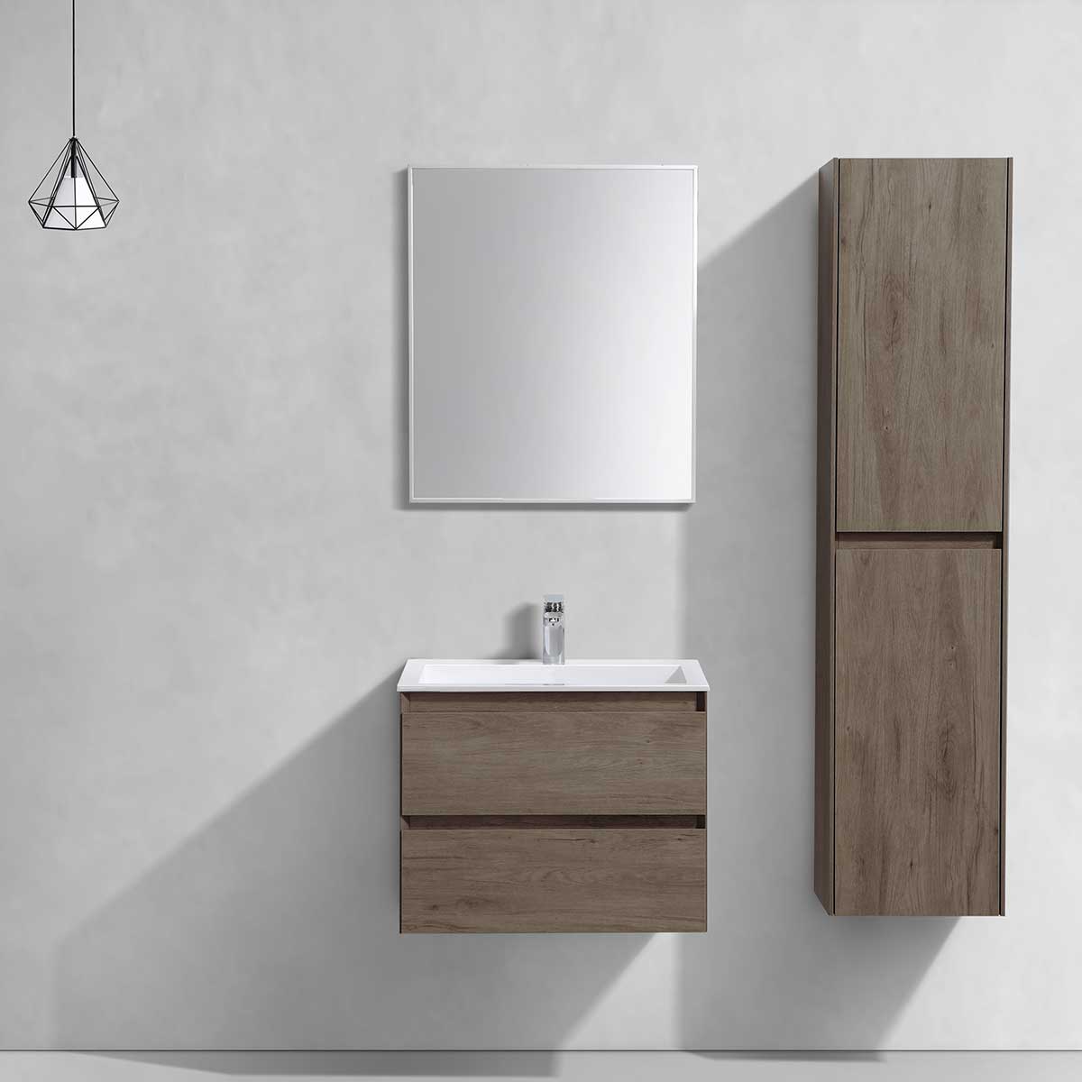 База под раковину Luka 600 подвесная, 2 выкатных ящика soft-close, R.Oak - Gidratop.ru изображение