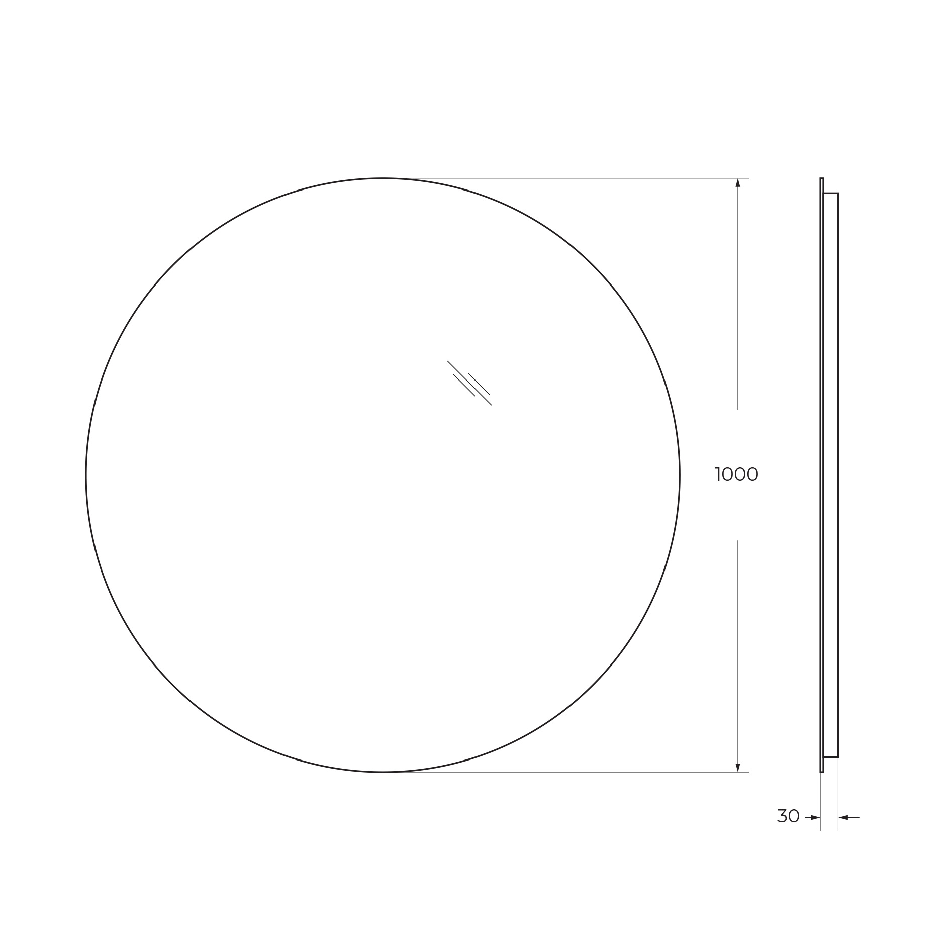 Зеркало с интерьерной подсветкой SPC-INT-1000-LED, без выключателя, 12V, 220-240V, 1000x30 - Gidratop.ru изображение