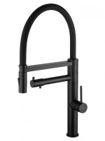 Смеситель для кухни с гибким изливом и подключением фильтра WONZON & WOGHAND, Черный матовый (WW-88458007-MB) - Gidratop.ru изображение