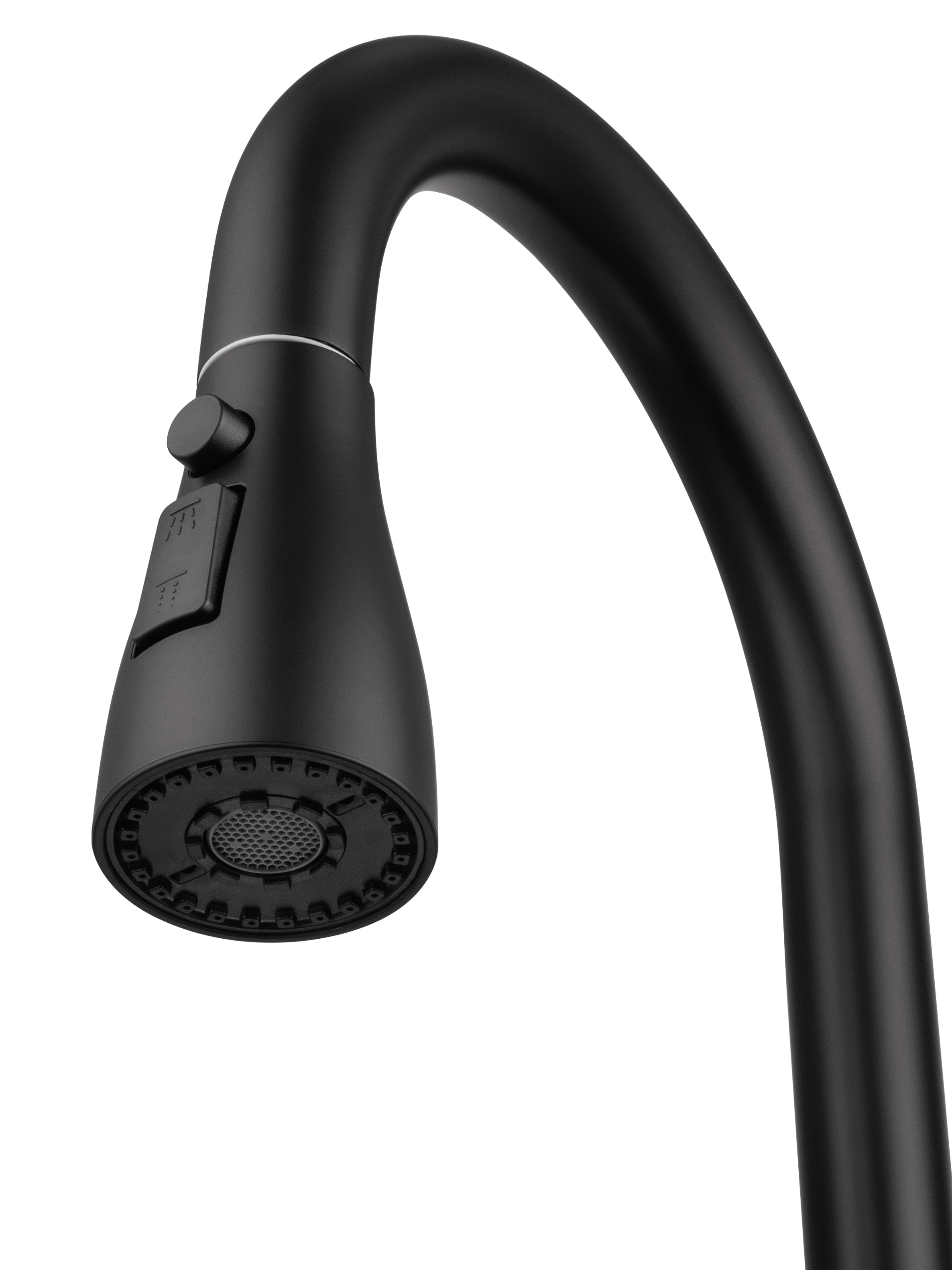 Смеситель для кухни с выдвижным изливом WONZON & WOGHAND, Черный матовый (WW-121E201B-MB) - Gidratop.ru изображение