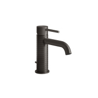 GESSI 316 смеситель для раковины на 1 отверстие с донным клапаном, излив 123мм, цвет: brushed black metal pvd - Gidratop.ru изображение