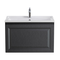 GIUBILEO-N База под раковину подвесная с одним внешним и одним внутренним выкатными ящиками, титан, 796x443x500, GIUBILEO-N-80-1C-SO-TIT-P - Gidratop.ru изображение