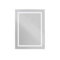 Зеркало в алюминиевой раме со встроенным светильником и сенсорным выключателем по периметру рамы, SPC-KRAFT-600-800-SENS-AL, 600x800x32 мм - Gidratop.ru изображение