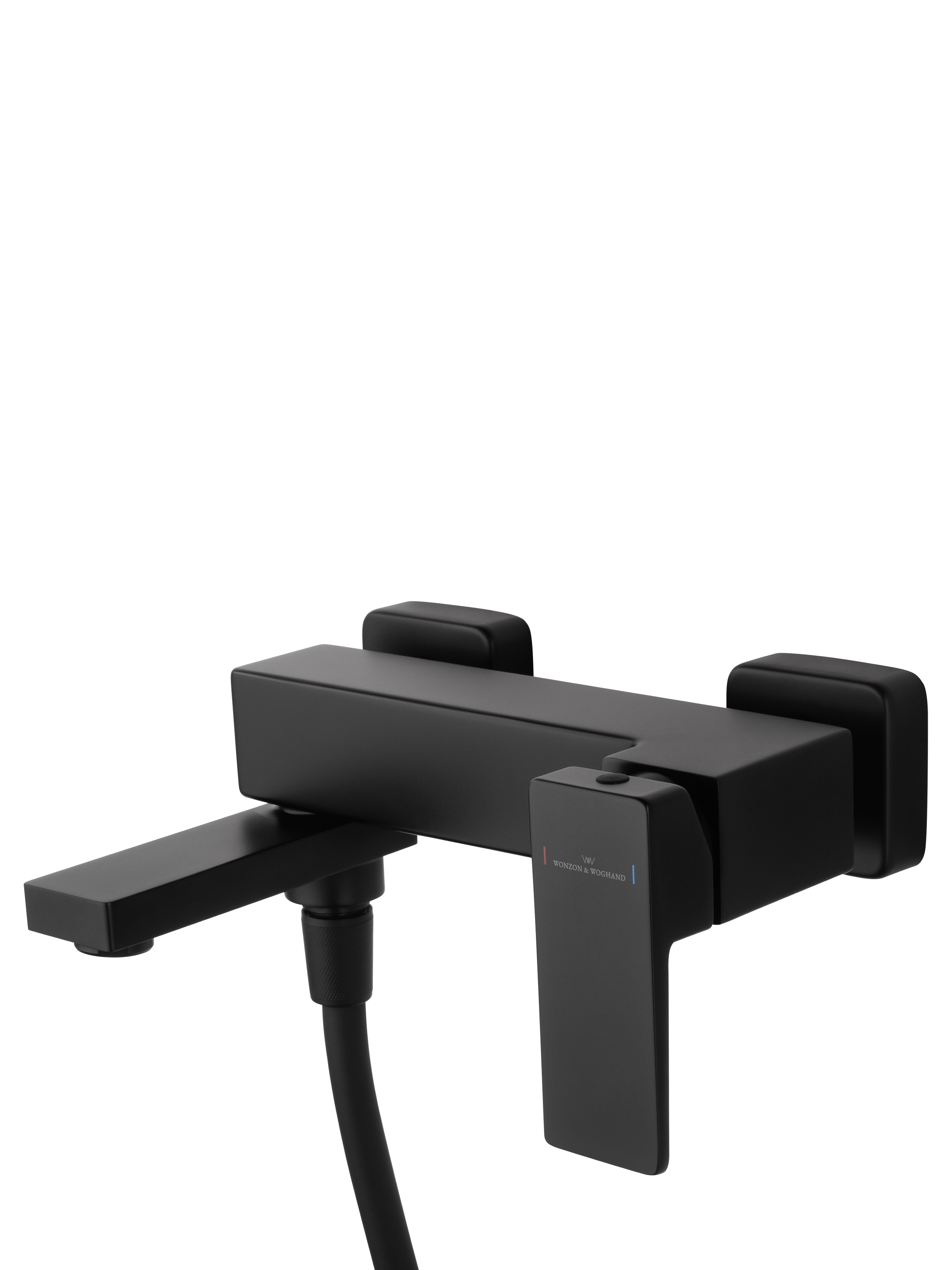 Смеситель для ванны с душем WONZON & WOGHAND CUBE 2.0, Черный матовый (WW-88037068-MB) - Gidratop.ru изображение