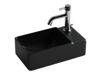 Умывальник подвесной прямоугольный (чаша слева, отверстие под смеситель справа) цвет черный матовый Element 395x220x125мм - Gidratop.ru изображение