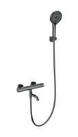 Смеситель для ванны с душем и термостатом WONZON & WOGHAND INN 1, Темный графит (WW-B3013-A1-BGG) - Gidratop.ru изображение
