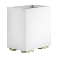 GESSI  INVERSO ACCESSORIES корзина для мусора белая, цвет: Warm Bronze Br PVD - Gidratop.ru изображение