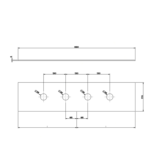 GESSI 316 пластина на 4 отверстия для монтажного бокса, цвет: steel brushed - Gidratop.ru изображение