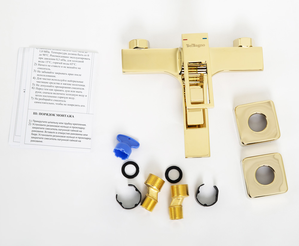 LUCE Смеситель для ванны и душа, золото LUC-VAS-ORO - Gidratop.ru изображение