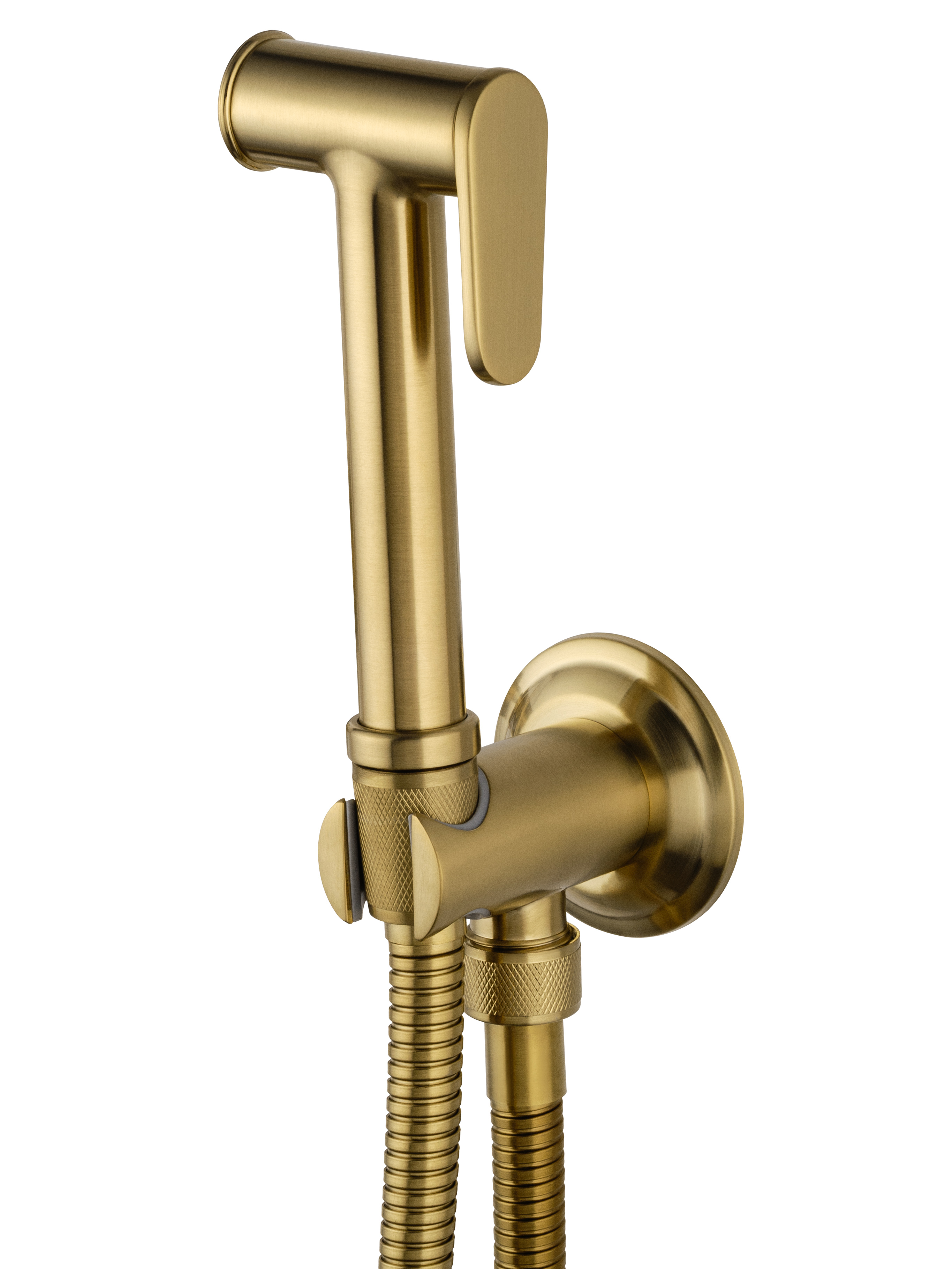 Смеситель с гигиеническим душем встраиваемый WONZON & WOGHAND STEAM, Брашированное золото (WW-88849008-BG) - Gidratop.ru изображение