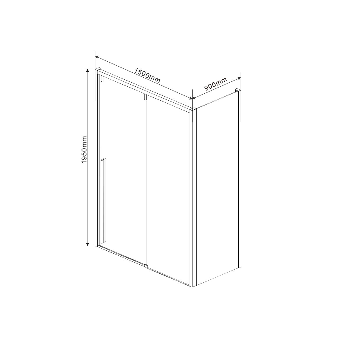 Душевой уголок Lugano VSR-1L9015CLB-1, 1500*900, черный, стекло прозрачное - Gidratop.ru изображение