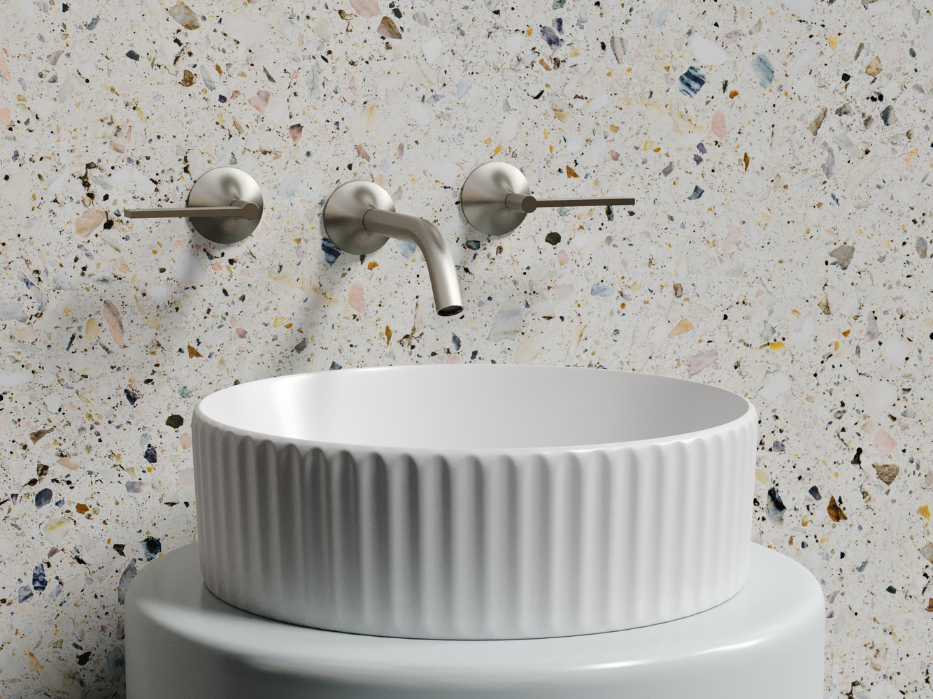 Умывальник чаша накладная круглая (цвет Белый Матовый) Element 360x360x115мм - Gidratop.ru изображение