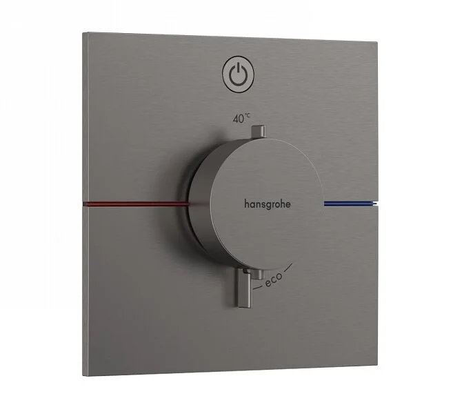 Смеситель Hansgrohe ShowerSelect Comfort E, 15571340, для душа, термостатический, шлифованный черный хром - Gidratop.ru изображение