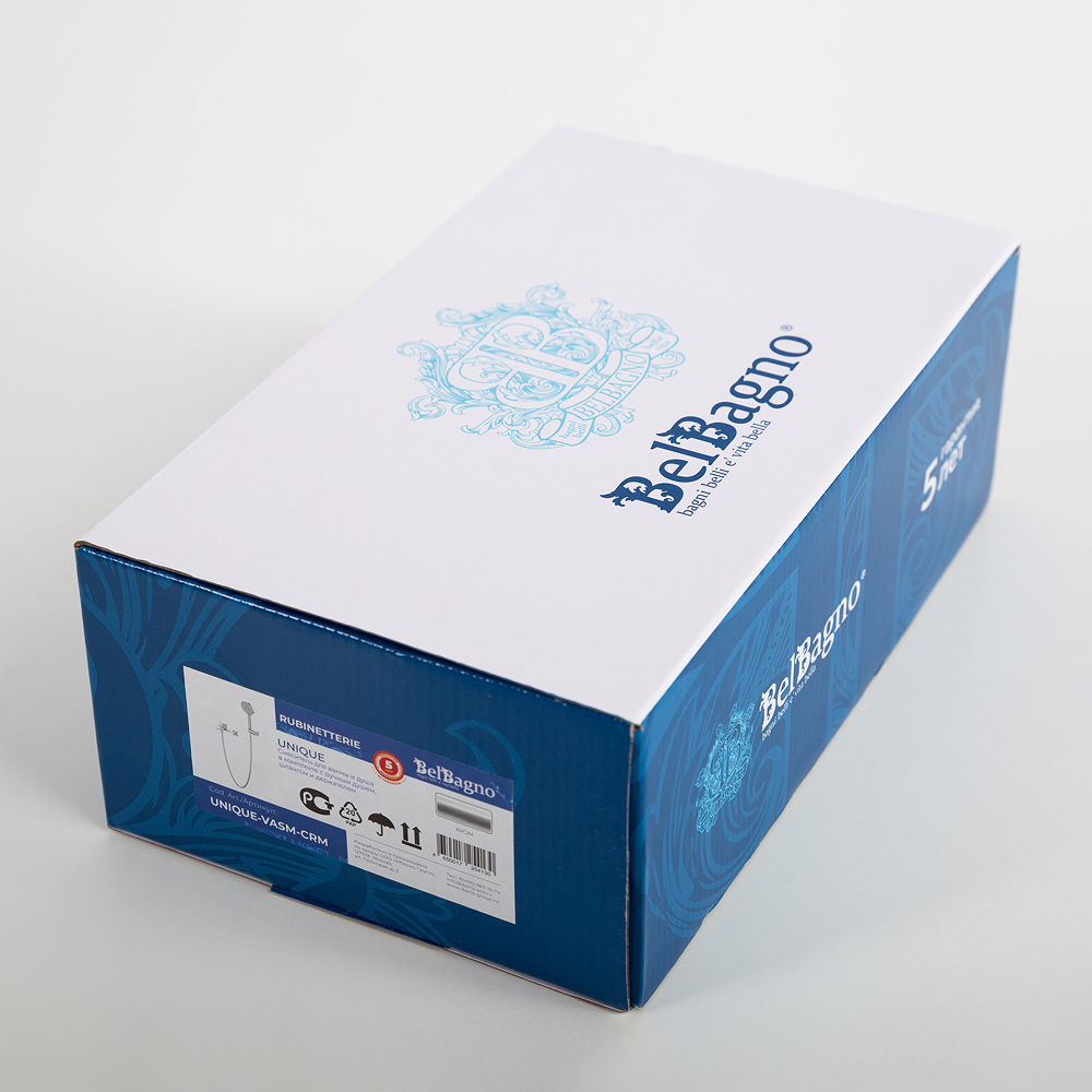 UNIQUE Смеситель для ванны и душа в комплекте с ручным душем, шлангом и держателем, хром UNIQUE-VASM-CRM - Gidratop.ru изображение