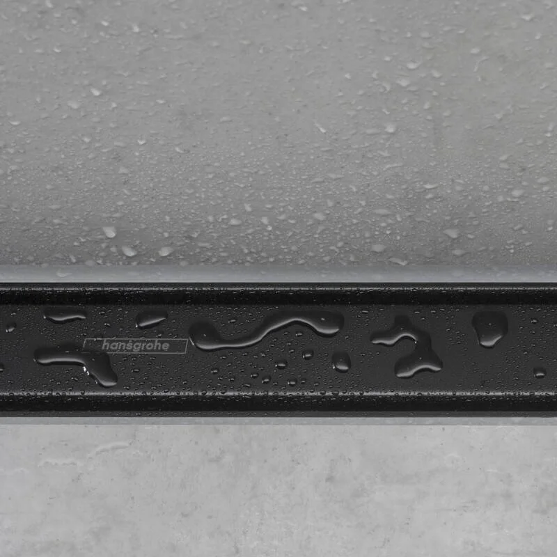 Решетка для дренажного канала Hansgrohe RainDrain Match, 80 см, черный матовый, 56038670 - Gidratop.ru изображение