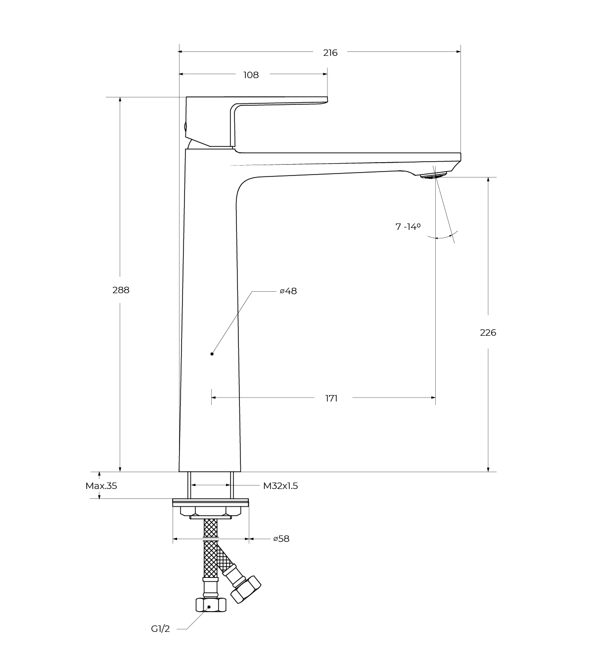 LUX-LC-01-W0 Смеситель для накладных раковин однорычажный, без донного клапана, хром - Gidratop.ru изображение