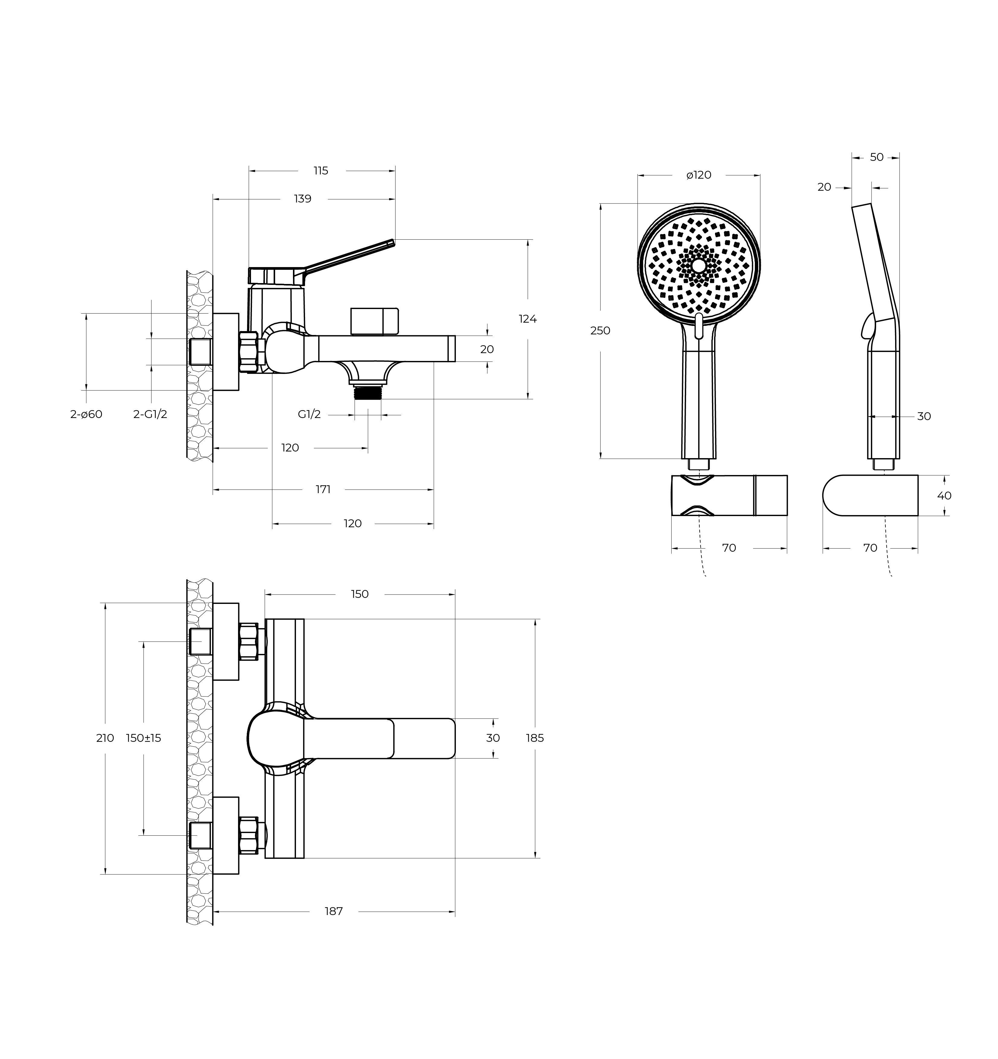 ALBANO Смеситель для ванны и душа в комплекте с ручным душем, шлангом и держателем, хром ALBANO-VASM-CRM - Gidratop.ru изображение