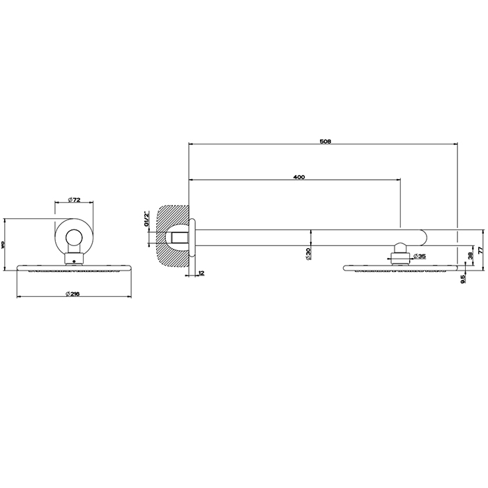 Gessi Goccia верхний душ для настенного крепления Oslash;216мм, цвет: белый - Gidratop.ru изображение