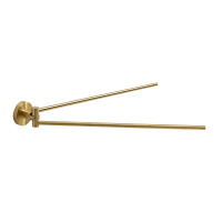 RELAX-THD-S-BORO Полотенцедержатель двойной поворотный, исполнение брашированное золото - Gidratop.ru изображение