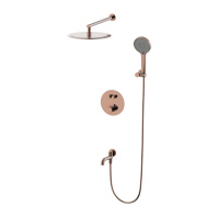 Душевая система с тремостатом WONZON & WOGHAND STICK, Розовое золото (WW-88929010-RG) - Gidratop.ru изображение