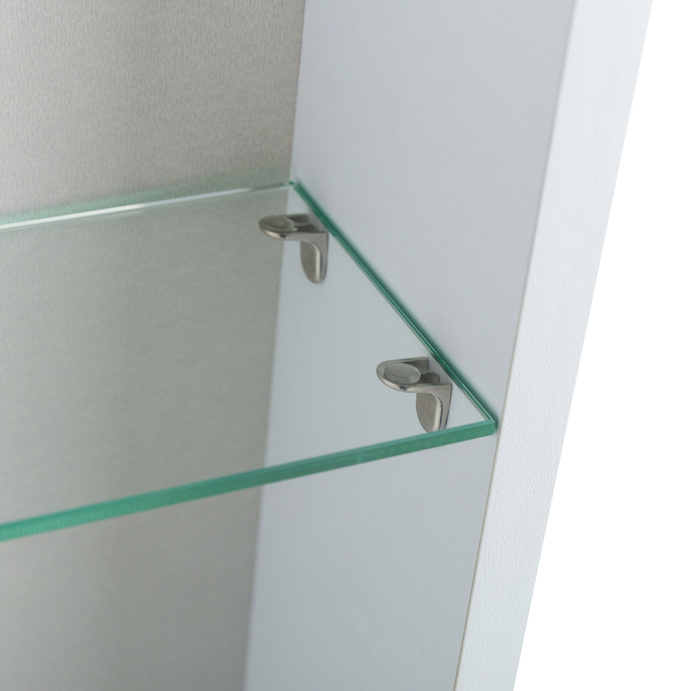 Зеркальный шкаф с одной распашной дверью, с четырьмя стеклянными полками, со встроенной подсветкой и сенсорным выключателем SPC-MAR-450/1600-1A-LED-TCH, 12W, 220-240V,455x1595x150 - Gidratop.ru изображение