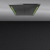 Gessi Colour Встр. часть  душевая системы 500х500 мм, 3 режима, хромотерапия, пульт ДУ, цвет: блестящая сталь (без панели 57977 и блока RIR5402) - Gidratop.ru изображение