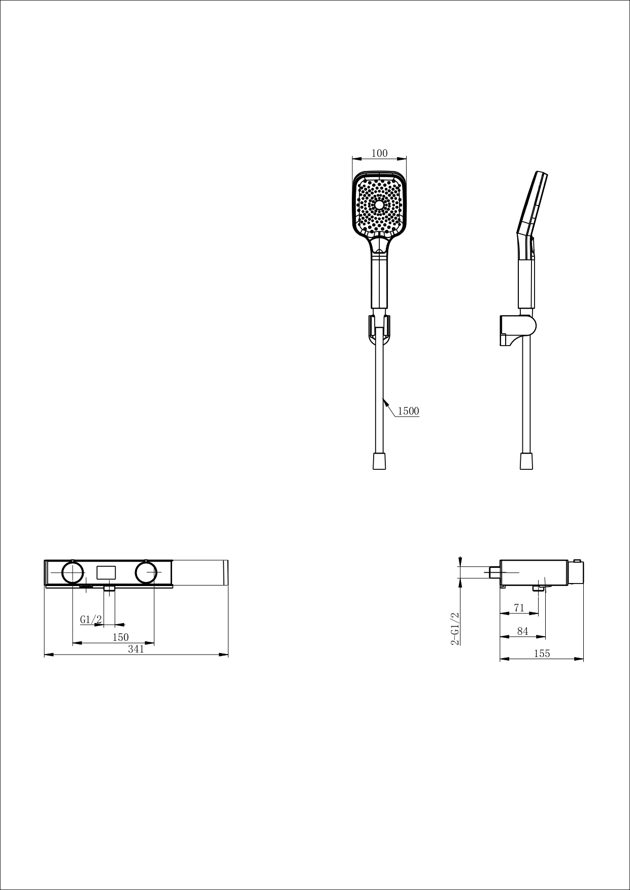 Смеситель для ванны с душем WONZON & WOGHAND Shelf, Белый матовый (WW-B2551-MW) - Gidratop.ru изображение