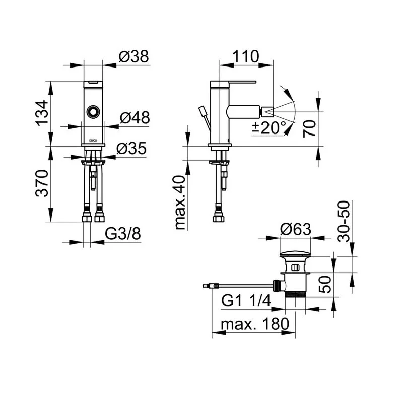 Смеситель Keuco Ixmo Flat 59509013000 для биде, с донным клапаном, цвет хром - Gidratop.ru изображение