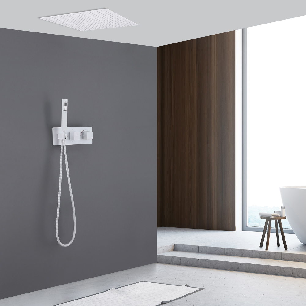 Душевая система ABBER Daheim AF8255W скрытого монтажа без излива, термостат, белая матовая - Gidratop.ru изображение