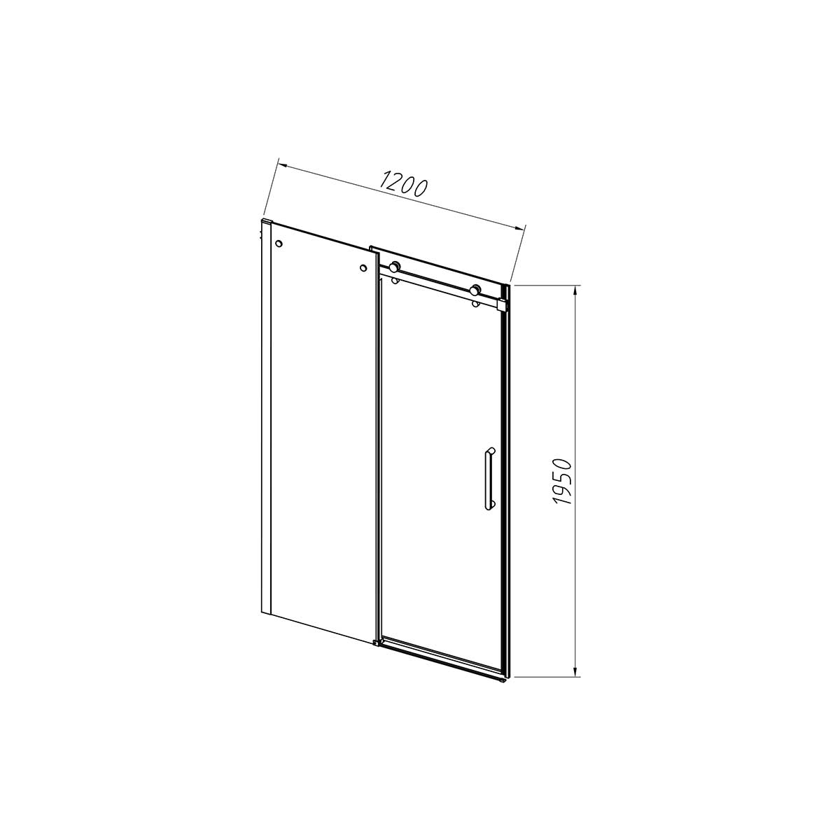 Душевая дверь Como-N VDS-4CN120CGB, 1200, черный, стекло тонированное - Gidratop.ru изображение