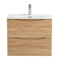 MARINO-CER-MINI База под раковину подвесная с двумя выкатными ящиками, Rovere Bianco, 596x390x500, MARINO-CER-MINI-600-2C-SO-WO-P - Gidratop.ru изображение