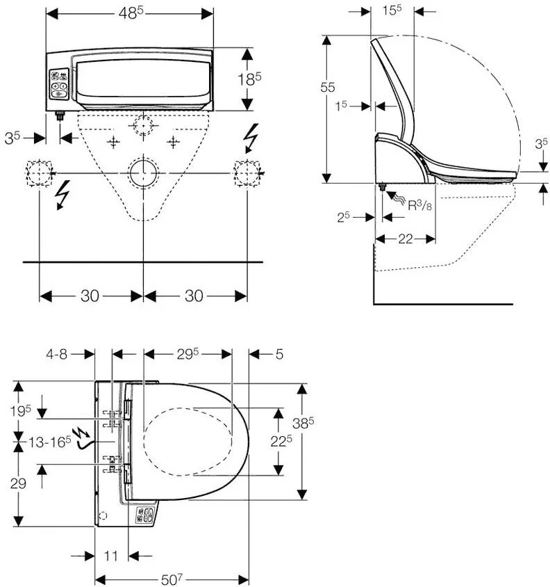 Электронная крышка-биде Geberit AquaClean 146.120.11.1 5000 plus - Gidratop.ru изображение