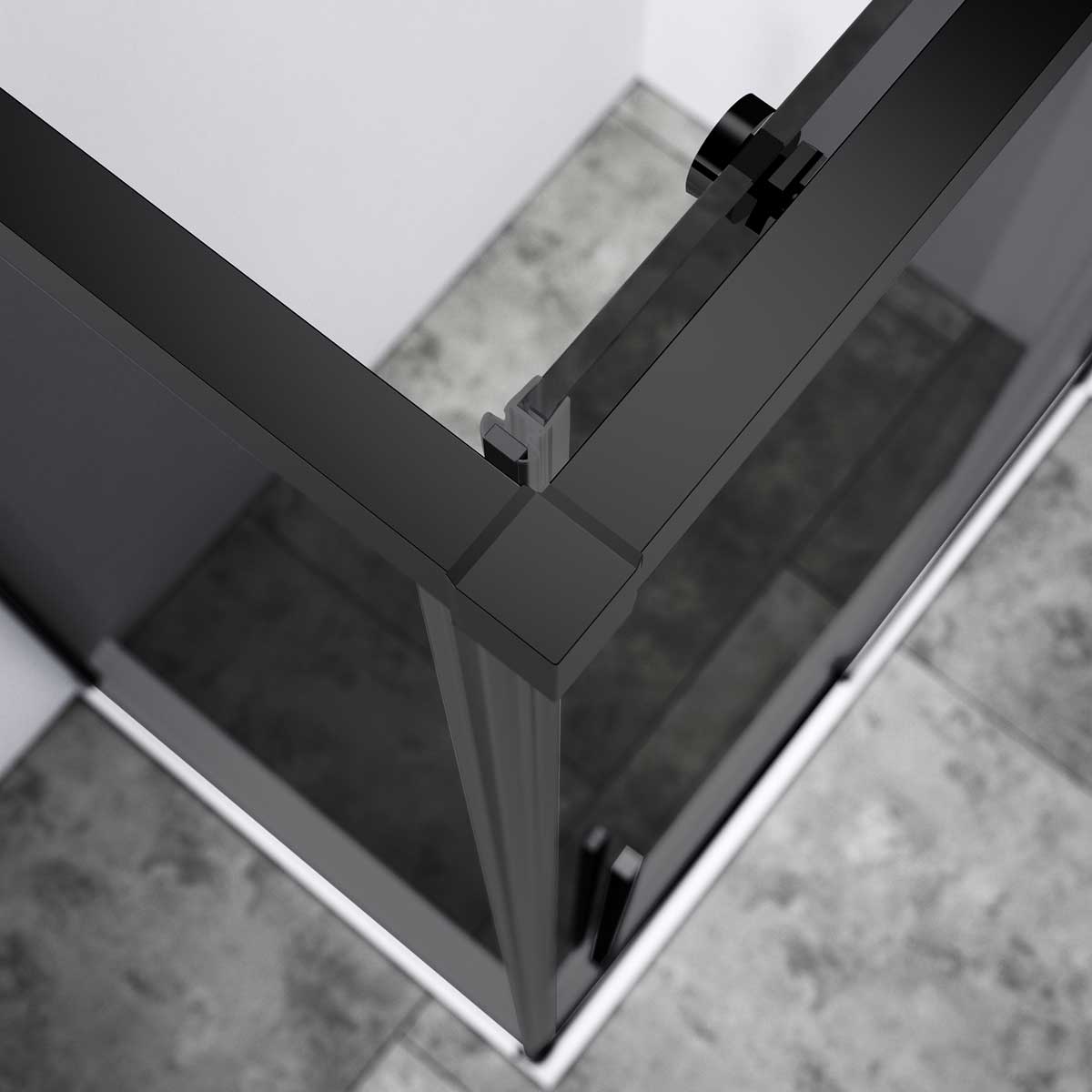 Душевой уголок Slim-N VSR-4SN9013CGB, 1300*900, черный, стекло тонированное - Gidratop.ru изображение