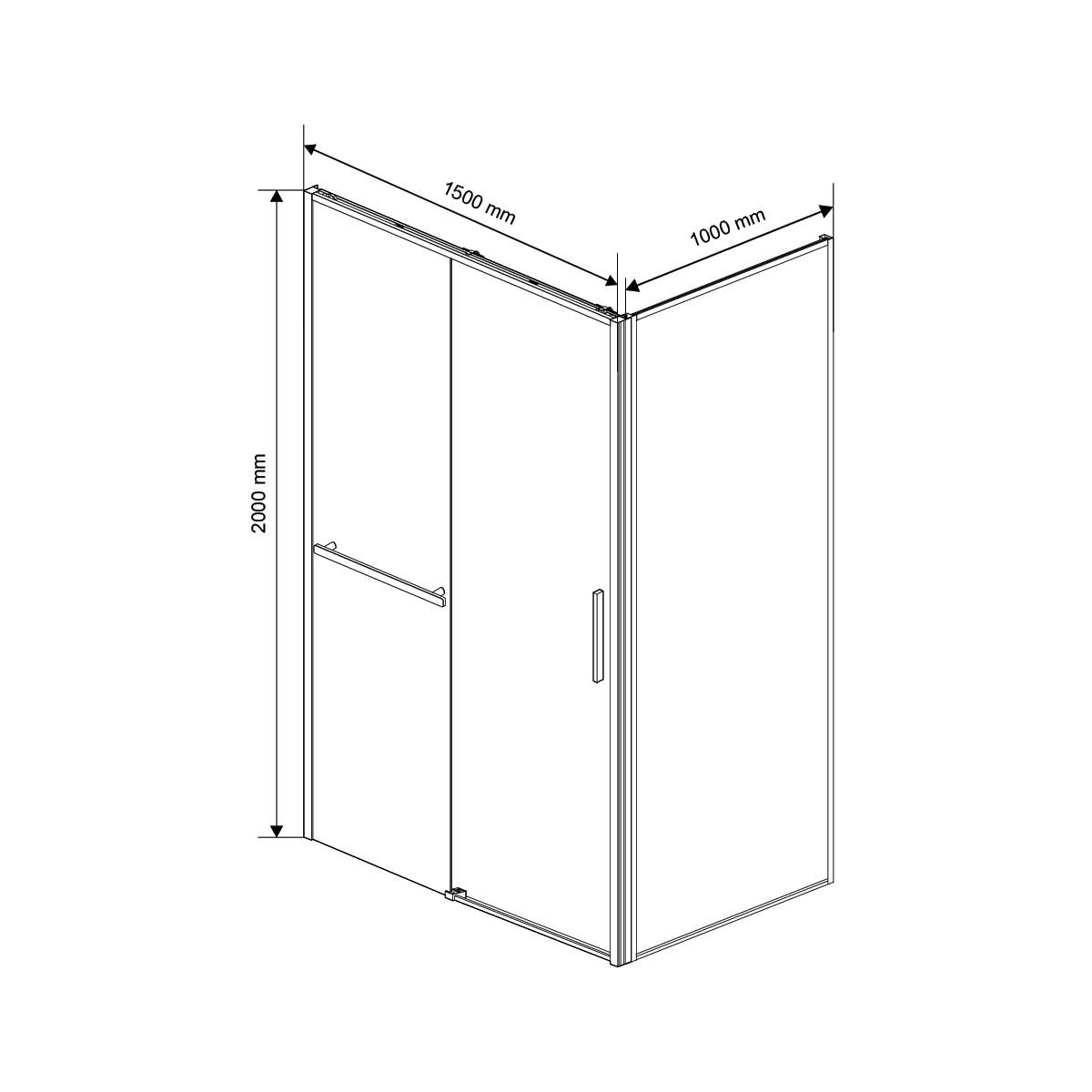 Душевой уголок Slim Soft VSR-1SS1015CLB, 1500*1000, черный, стекло прозрачное - Gidratop.ru изображение