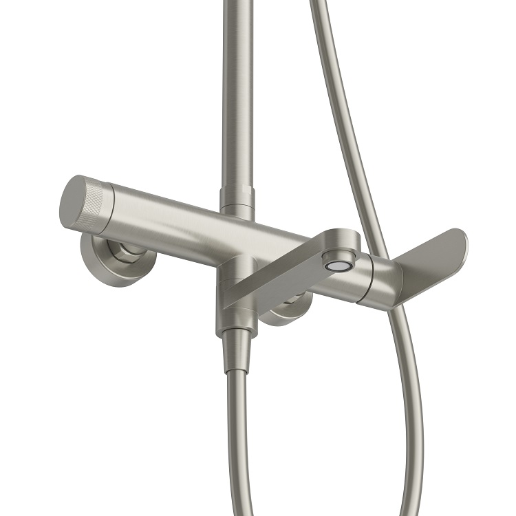 STYLUS-CVD-IN Душевая стойка со смесителем и изливом, сатин - Gidratop.ru изображение