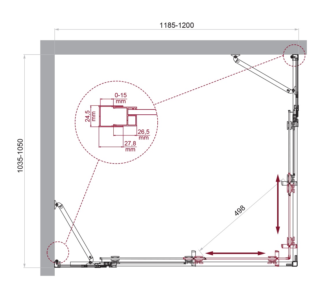 Душевой уголок BelBagno LUCE-AH-22-120/105-C-Cr - Gidratop.ru изображение