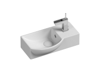 Умывальник подвесной прямоугольный  с крепежом (чаша слева, отверстие под смеситель справа) Element 400x220x120мм - Gidratop.ru изображение