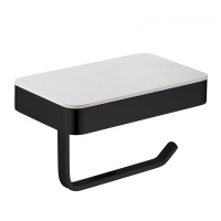 Бумагодержатель с полкой для телефона ABBER Westen AA1730B черный матовый - Gidratop.ru изображение