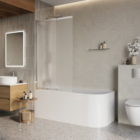 Душевая шторка на ванну BelBagno LUCE-VF-11-90/145-P-Cr - Gidratop.ru изображение