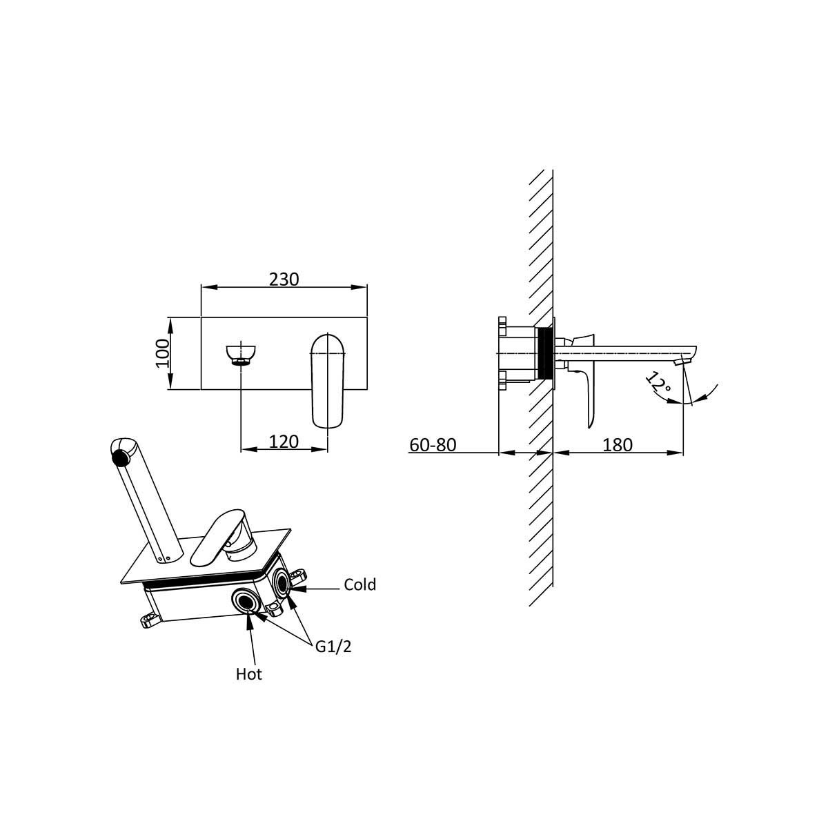 Смеситель для раковины Esse VBFW-1E1CH встраиваемый однорычажный, хром - Gidratop.ru изображение