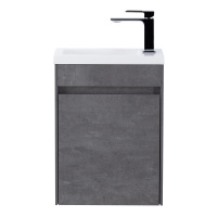 PIETRA MINI База под раковину подвесная, левостороннее исполнение PIETRA MINI-400-1A-SO-SCM-L, Stucco Cemento 394x217x520 - Gidratop.ru изображение