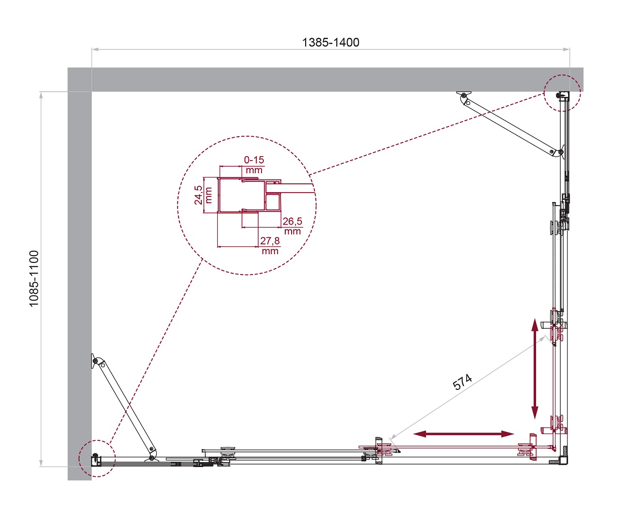 Душевой уголок BelBagno LUCE-AH-22-140/110-C-Cr - Gidratop.ru изображение