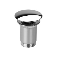 CZR-B-SOC-01 Донный клапан с круглой крышкой, с системой "Клик-клак" с переливом, исполнение хром - Gidratop.ru изображение