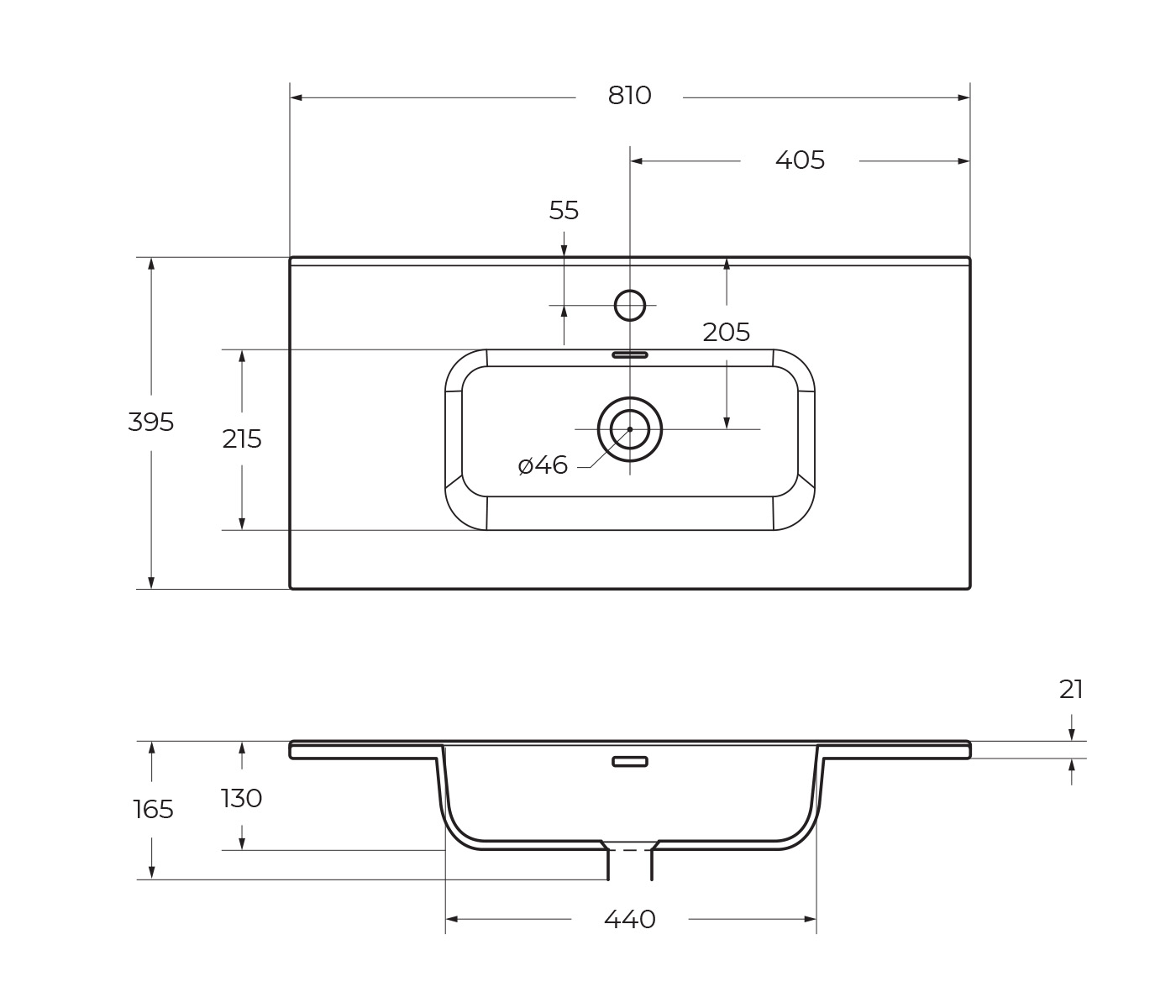 Керамическая раковина BB800/390ETL, 810x390x170 - Gidratop.ru изображение