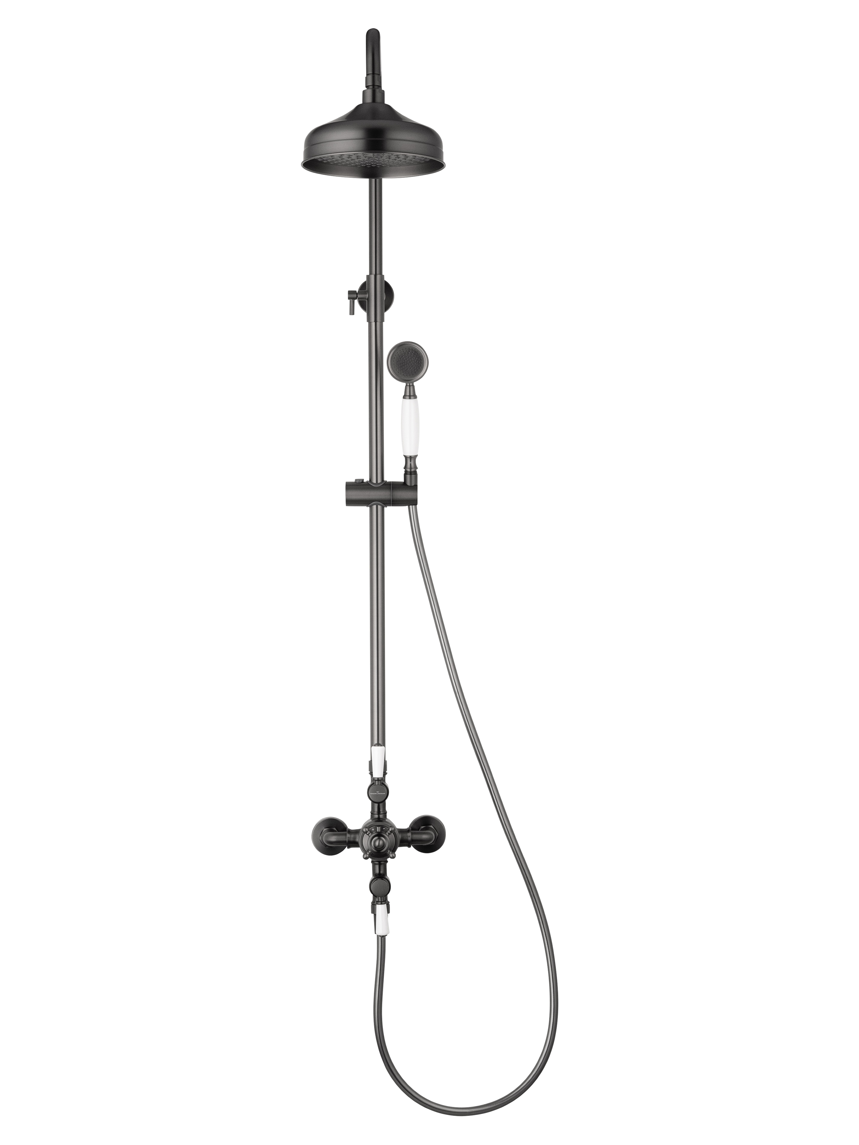 Душевая система с термостатом WONZON & WOGHAND RETRO, Темный графит (WW-B3041-BGG) - Gidratop.ru изображение